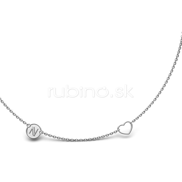 Strieborný náhrdelník písmeno N  - L 036 N