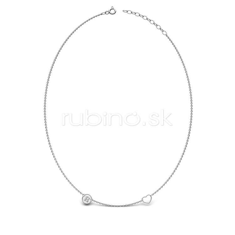 Strieborný náhrdelník písmeno R  - L 036 N
