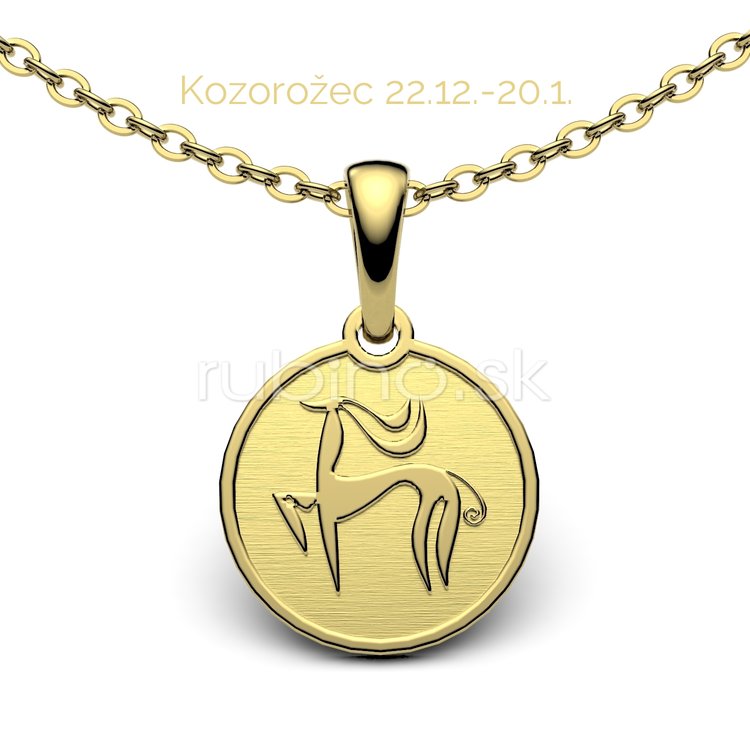 Retiazka s príveskom 14kt zlato - znamenie Kozorožec - L 026 N