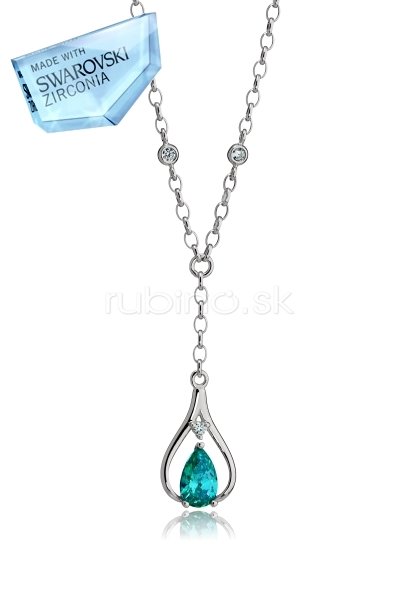 Strieborný náhrdelník - A 256 N /Mint green/