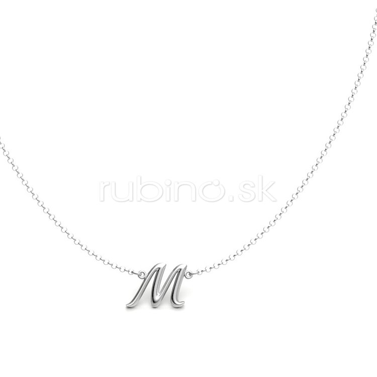 Strieborný náhrdelník písmeno  M - B 126 N