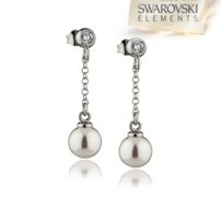 Strieborné náušnice Swarovski - W 020 T / White /